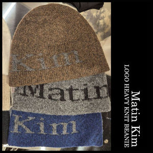 ★MATIN KIM ★LOGO HEAVY KNIT BEANIE