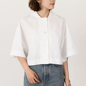 【国内即発】PATOU サステナブルコットン製 クロップドシャツ