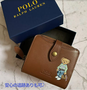 Ralph Lauren 大人気 ポロベア レザー 二つ折り 折り畳み財布