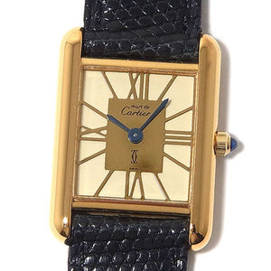 カルティエ マストタンク SM ゴールド4ローマ レディース 腕時計