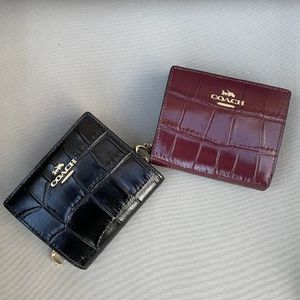 COACH クロコ調 ミニ財布◆スナップ ウォレット C6092