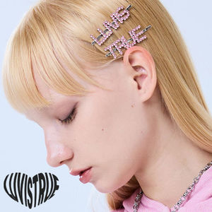 ★LUVISTRUE★FS TWIN LOGO CUBIC HAIR PIN(PINK)★正規品/人気