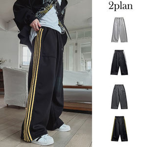 【2plan】Solid track line two way training pants