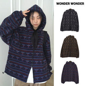 【WONDER WONDER】Unin Vintage Nordic Fleece 2Way Hood Zip-Up
