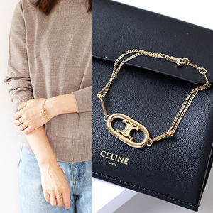 CELINE ブレスレット Triomphe Bracelet 2連チェーン 46S906BRA