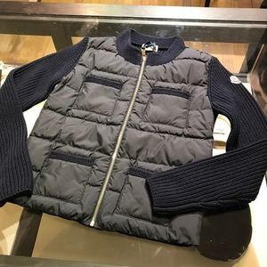 大人もOK!【MONCLER】ダウン&ウールカーディガンNavy 12A, 14A