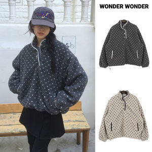 【WONDER WONDER】Tana Dot Fluffy Half Snap Button Fleece
