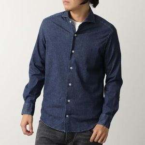 GIANNETTO シャツ VINCI FIT AC346 コットン ストレッチデニム