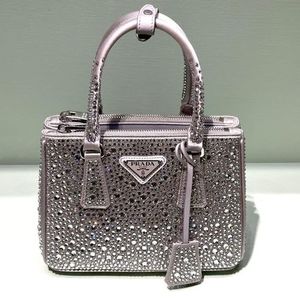 PRADA プラダ ガレリア クリスタル サテン ミニバッグ 1BA906