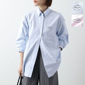 PRADA シャツ P497GR 14JW 長袖 ロゴ刺繍
