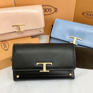 【TOD'S】SALE !!! Tタイムレス ロゴ付きレザー Compact wallet