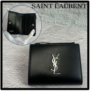 ★送料・関税込★SAINT LAURENT★小銭入れ付き 二つ折り財布★