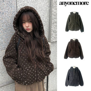 【Anyone more】Shuka Heart Fluffy Fleece Hood Jumper