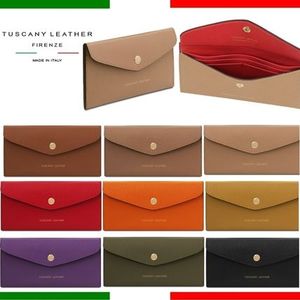 イタリア発★牛革の封筒型お財布ファスナーレス TUSCANY LEATHER