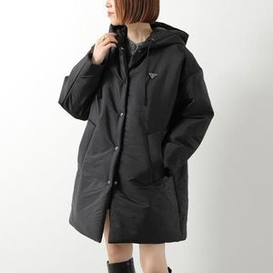 PRADA 中綿コート 29D960 1WQ9 Re-Nylon フード ミドル丈