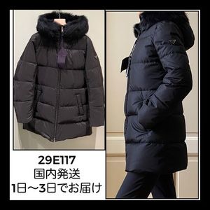 PRADA((アウトレット))((29E117))ファーフードダウンコート