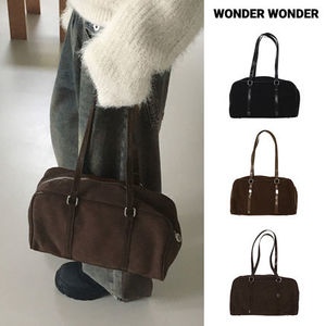 【WONDER WONDER】Popat Suede Leather Combi Shoulder Bag