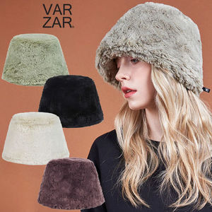 ★VARZAR★送料込★韓国★Fur Long Label Solid Drop Bucket Hat
