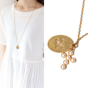 CELINE ネックレス Triomphe Pearl Motif Necklace 460OP6PRB