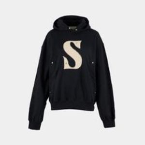 韓国ブランド[SATUR] RIVET APPLIQUE POCKET LOGO HOODIE