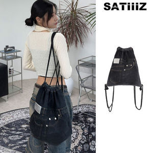 【SATIIIZ】Elk Washed Denim Gymsack