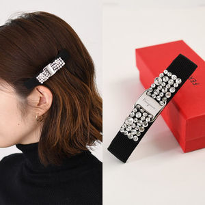 【国内即発】FERRAGAMO ヴァラ・リボン バレッタ クリスタル