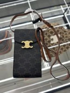 CELINE 上品 スマホケース 本革 トリオンフ キャンバス TRIOMPHE