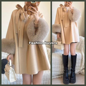 ウールコート ハーフ丈 ダブル OOTD エレガント ドレスコート