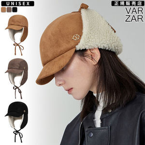 ★VARZAR☆VA Curved Circle Logo Suede Flap Cap