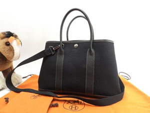 エルメス ガーデンパーティTPM トワルオフィシェ 黒 s付ハンド