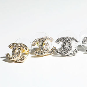 CHANEL ピアス ABE100 Y02003 ラインストーン ココマーク