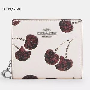 【COACH】 Snap Wallet 二つ折り ミニ財布 CDF19 チェリー柄