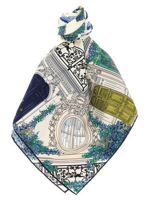 Longchamp '90 Jardin Parisien' scarf