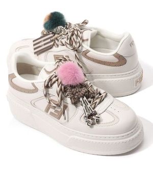 FENDI|SNEAKERS (Match Leather Low-top Platform Charm Sn