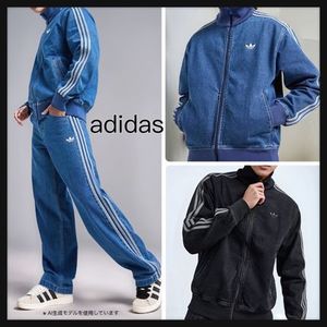 【adidas】ファイヤーバード デニム 上下セット 綿 ロゴ 2色