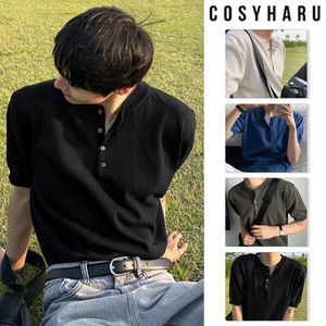 【COSYHARU】Henry Neck Short Sleeve