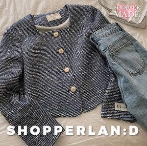 [SHOPPERMADE] スクエアツイードジャケット (2color)