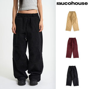 【Raucohouse】Stitch panel wide banding pants