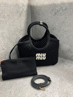 ミュウミュウ ニットメッシュトートバッグ 5BA284 2F8E