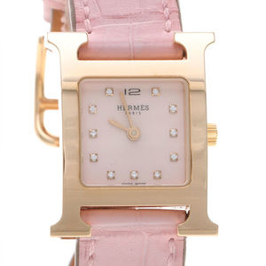 Hermes H Hour Diamond Gold-Plated Watch (HH1.202c)