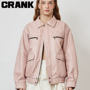 ★CRANK★VINTAGE LEATHER JUMPER_PINK★正規品/韓国直送料込