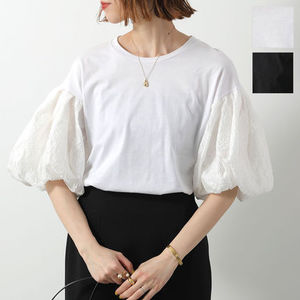 MEIMEIJ Tシャツ M5PBB0 フラワー ジャガード パフスリーブ