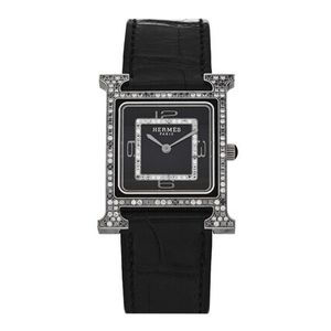 国内発送 エルメス ダイヤ グレーサファイア Hウォッチ 腕時計