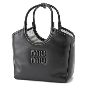 miumiu アイビー レザー バッグ ブラック 5BA284-2CRW-F0002