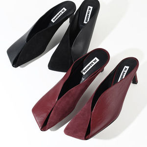 【国内即発】JILSANDER レザー スクエアトゥ ハイヒールミュール