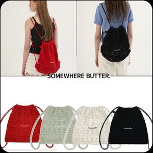 [SOMEWHERE BUTTER]★韓国人気★Yogurt knit string bag