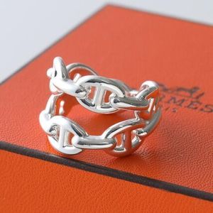 HERMES リング Chaine dancre Enchainee double H122608B