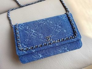 (シャネル)AP0674デニム☆チェーンウォレット☆チャーム付