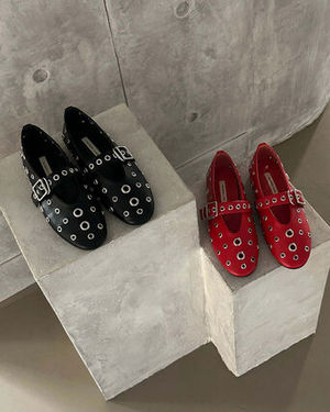 Delight-J パンチングスタッドメリージェーンフラット