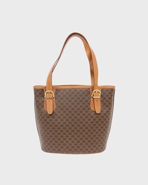 CELINE マカダム柄ブラゾン刻印トートバッグ